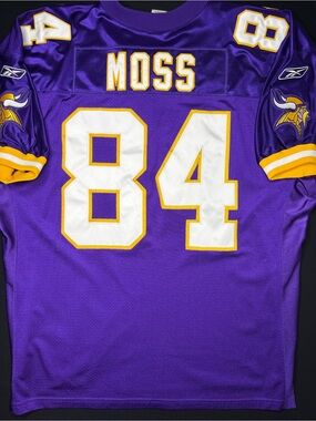Authentic Minnesota Vikings Randy Moss Jersey 54 Reebok Helmet Tag Rare